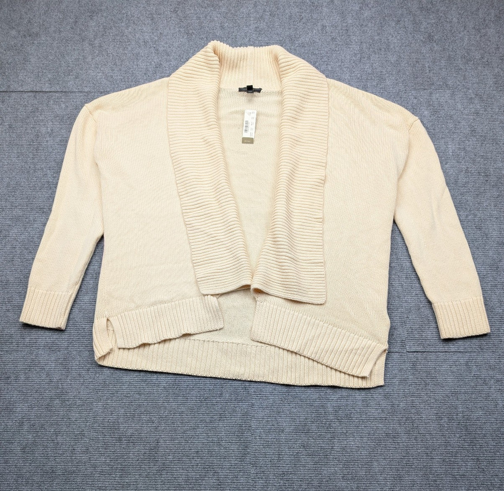 J Crew Cardgian Womens Large Fisherman Old Money Quiet Luxury Cotton Sweater